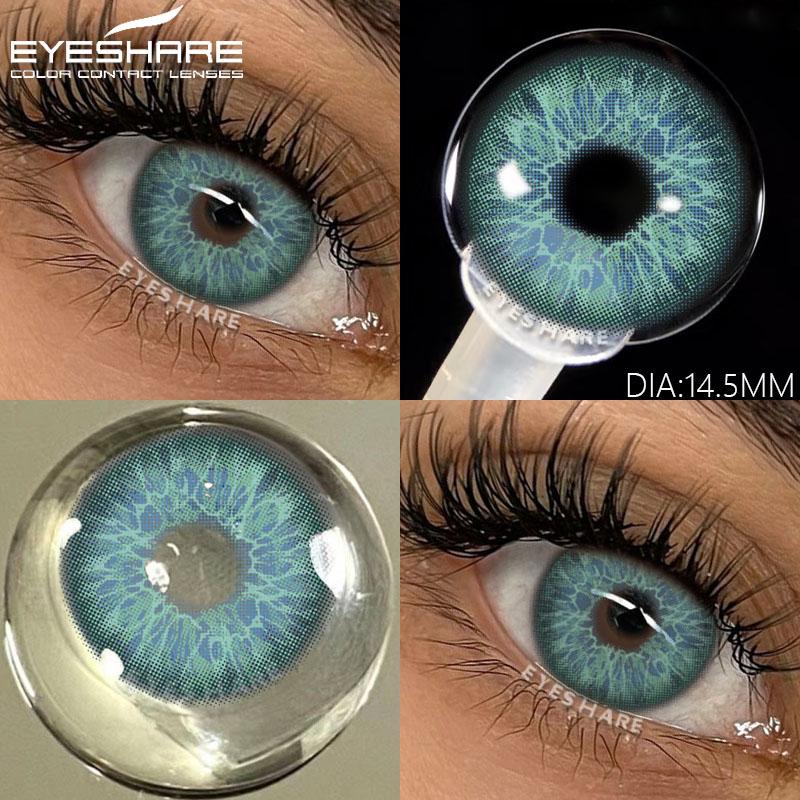 Natural Color Contacts Lenses for Eyes 1 Pair Colorful Beautiful Pupil Blue Colored Lenses Brown Eyes Contact