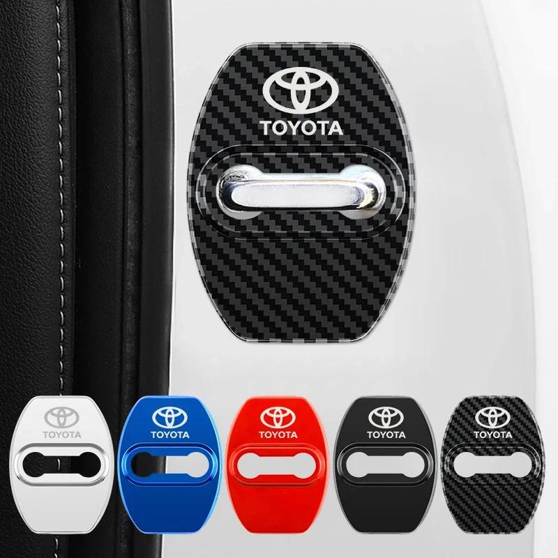 WTRK1 4pcs Car Stickers Car Door Lock Cover Auto Emblems Case For Toyota TRD Camry Corolla Rav4 Yaris Prius
