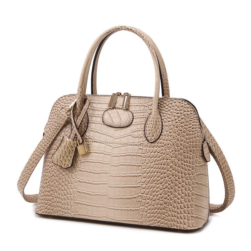 New Women's Bag European and American Fashion Trend Handbag Simple Shell Shape Stone Pattern Single Shoulder Crossbody Bag Wholesale