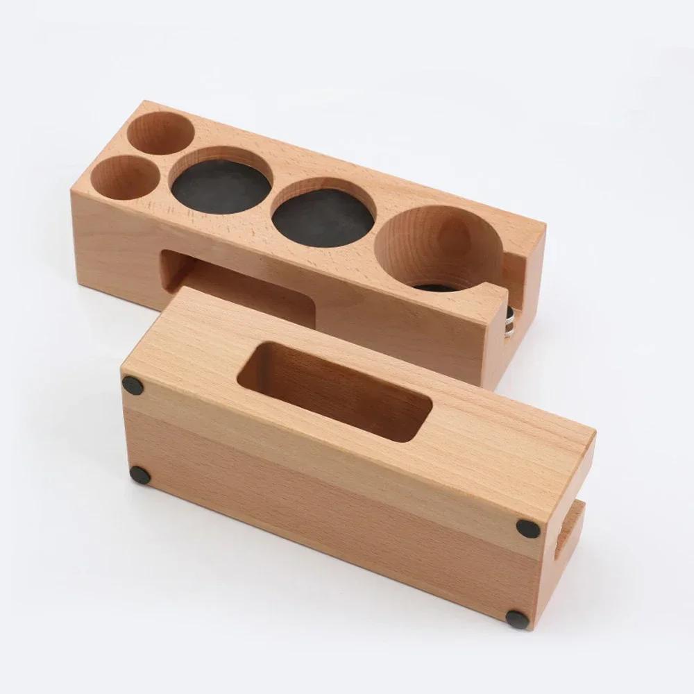 Coffee Tamper Holder 51mm/58mm Wood Coffee Tamper Stand Espresso Tampering Mat Support Base Rack Coffee Accessories Barista Tool