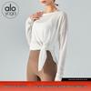 Damen Quick-Dry Yoga Split Top - Langarm Leichtes Freizeit-T-Shirt