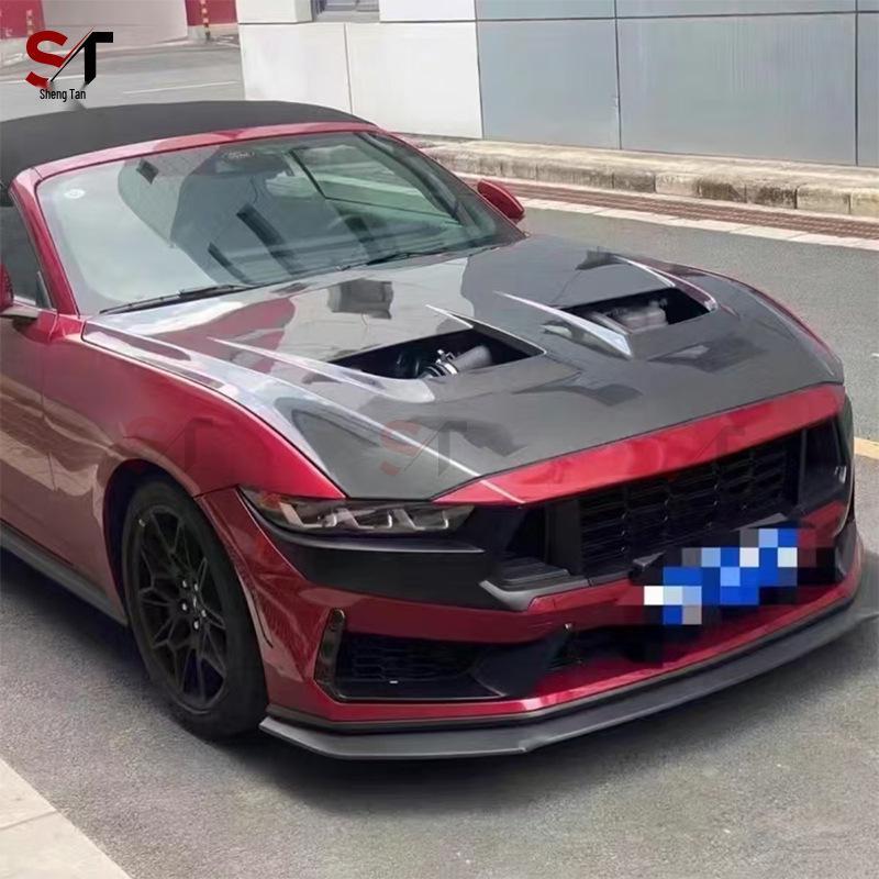 2024+ Ford Mustang Carbon Fiber Engine Hood Body Kit Modification Front Cover