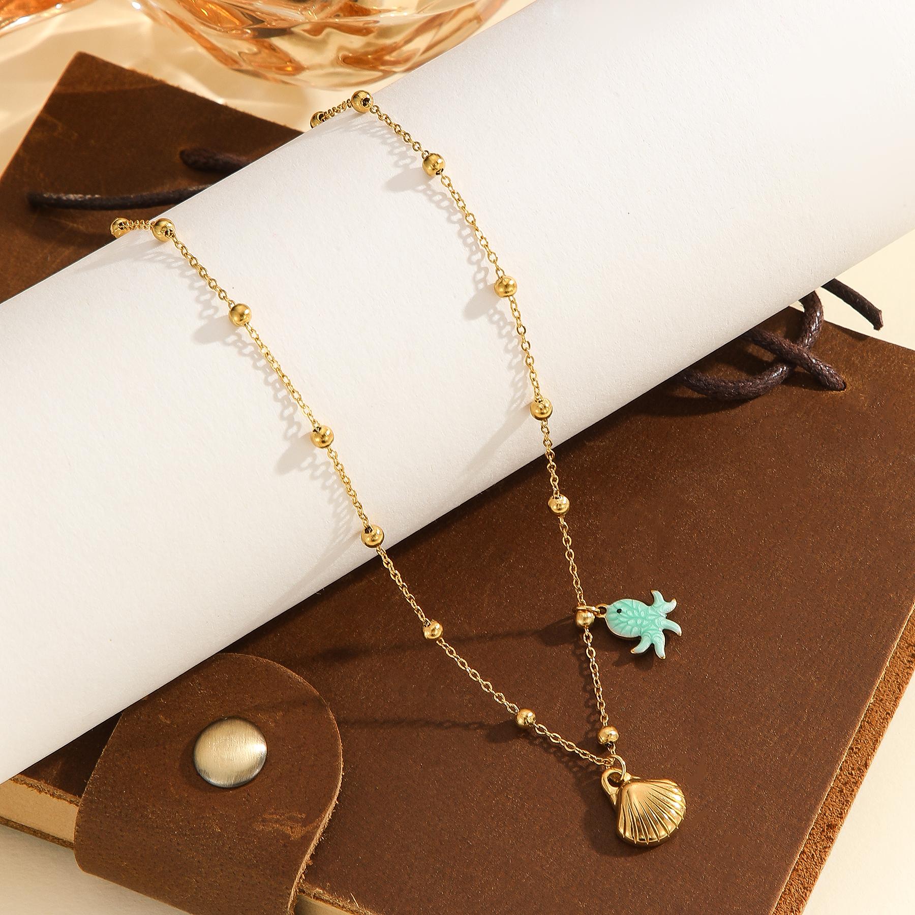 

Atoztide Fashion Bohemian Style Ocean Series Pendant Necklace for Women Stainless Steel Multiple Styles Necklace Jewelry Gift