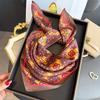 Art commuter style simulation silk printing silk scarf square scarf high-end shawl sunscreen neck small square scarf headscarf scarf