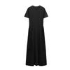 Spring New Women's Clothing French Style Short Sleeve round-Neck Long Casual Midi Skirt Dress 0264670