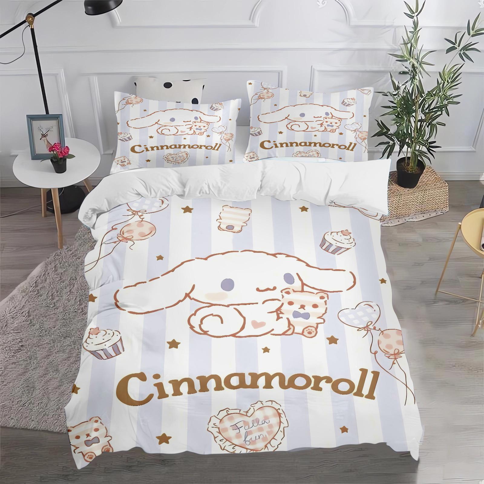 

Постільна білизна Cinnamoroll Sanrio, Ковдра з аніме-принтом, Дихаюча, Приємна для шкіри, Мила, Тепла, Дизайн 180x210cm