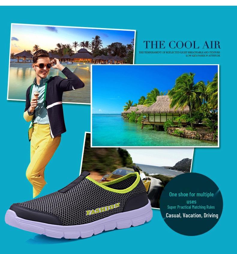 Plus Size Men's Breathable Mesh Slip-On Shoes - Lightweight, Casual, and Perfect for Summer