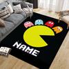 Custom Name,Pac Man Home Sofa Decoration for Living Room & Bedroom, Non‑Slip Play Flannel Floor Mat for Game Room