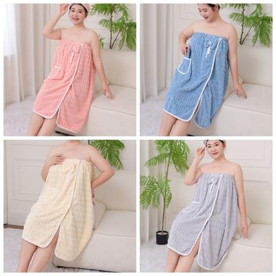 Home Pajamas Soft Lady Bathrobe with Pockets Thicken Warm Velvet Bath Skirt Beach Towel Bathroom Supplies Bow Spa Bathrobes Girl