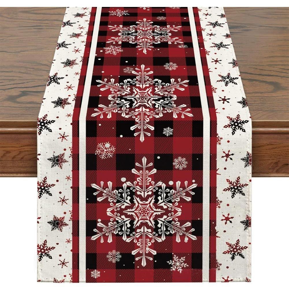 Merry Christmas Christmas Table Runner Faceless Gnome Snowman Table Cover  Home Party Decor
