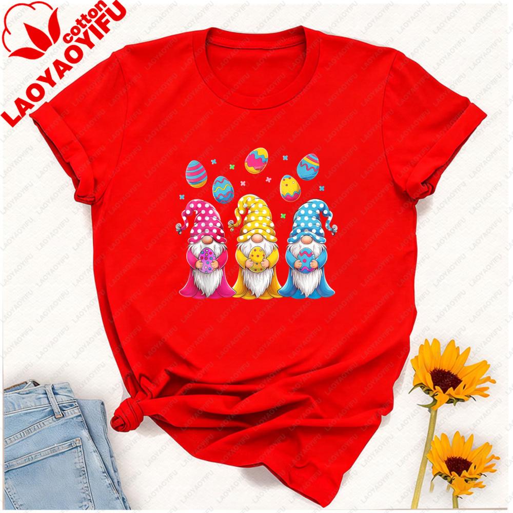Easter Gnome Egg Design Tshirt for Unisex and Girls Graphic T Shirts Unisex Clothing Vintage Clothes Oversized T Shirt Goth Tops