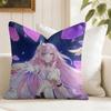 Elysia Animation HHonkai IImpact Cushion Cover Natural Linen Double Sided Print  Throw Pillow Case for Sofa Couch Home Decor