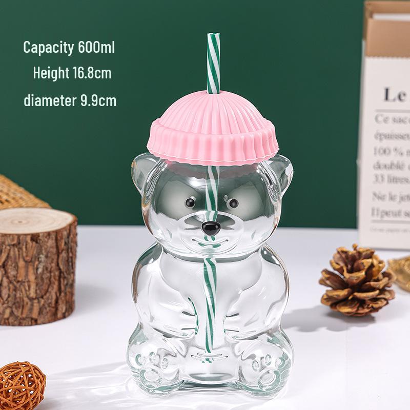 Портативная стеклянная кружка для напитков с рисунком - Пищевой класс 600 ml