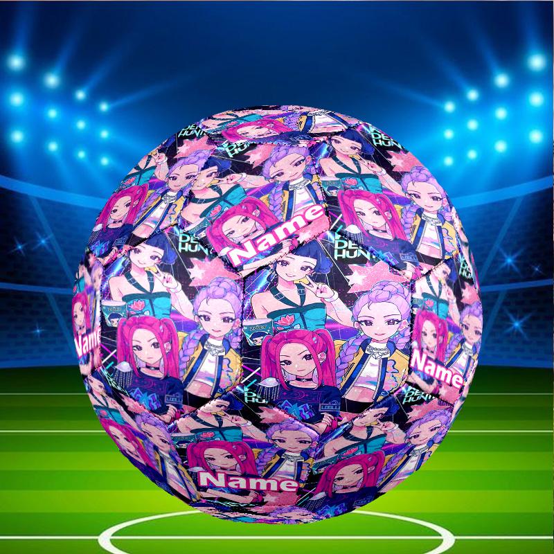 Custom Name Personalized KPop Hunters-A Print Size 5 Soccer Ball Training & Match Football, for Team, Kicking, Gift for Football Enthusiasts