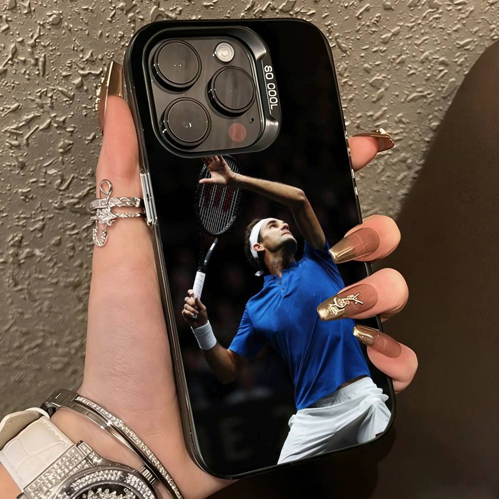 R-Tennis Roger Federer-r   Phone Case For iPhone 17,16,15,14,13,12,11 Plus,Pro Max,XS,Colorful Silver Phone case Funda Cover