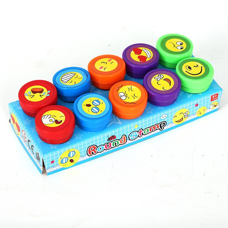 Assortiment de timbres pour enfants, 10 pièces, tampons auto-encreurs, jouets pour enfants, sceau Smiley, Scrapbooking, peinture à la main, décor d'album Photo