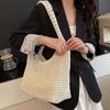 Large Capacity Crochet Mesh Tote Bag Bohemian Style Woven Handbag Knitted Shoulder Bag  Ladies