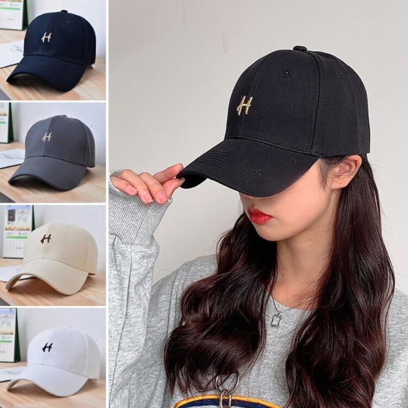 Embroidered ball cap, white hat, baseball basic, basic black black