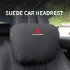 Suede Car Decoration Inner Headrest Neck Pillow for Mitsubishi Ralliart Lancer EX ASX Pajero Outlander Eclipse EVO Grandis