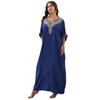 2024 Cotton Embroidered Plus Size Beach Cover-Up Dress
