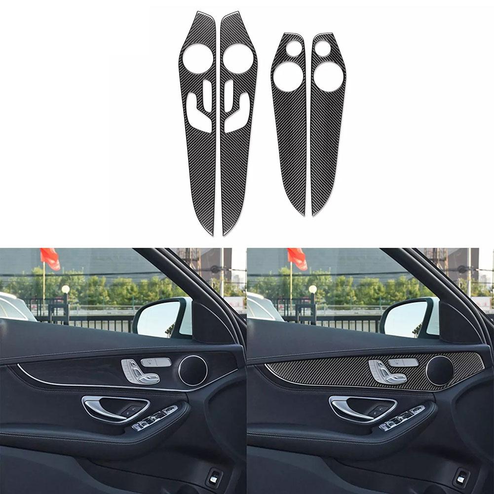 Skydda och Förbättra Din Bil med Dörrpanel i Kolfiberstil för Benz C-klass W205 GLC X253 15 20