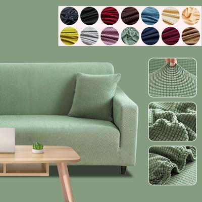 Autumn/winter Sofa Cover Thickened Warm Solid Color Elastic Plaid Living Room Corner Sofa Cover Furniture Protective Cover