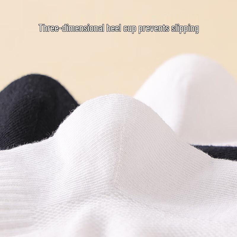 Hongdou Kids' Black & White Sport Mesh Mid-Calf Cotton Socks