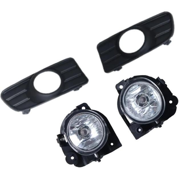 Fog Lights Compatible For Mazda BT-50 BT50 UN Series I 2006-2008 Front Bumper Spot Lamps With Wiring Kit Set Assembly Pair Black Cover