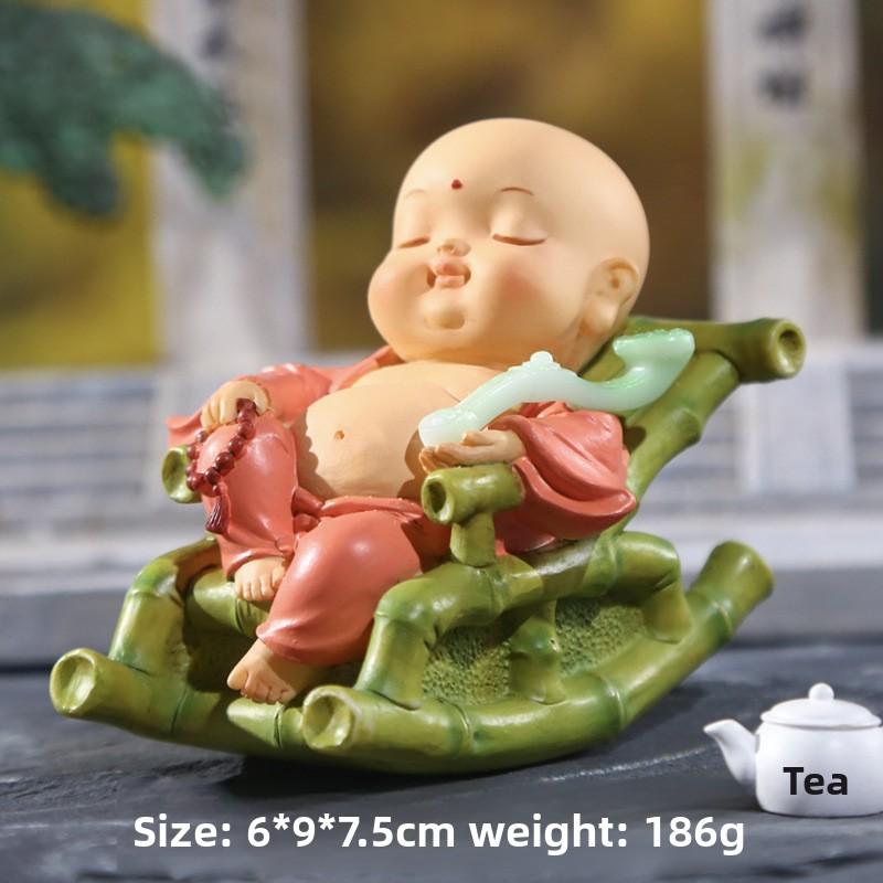 New Style Little Maitreya Reclining Chair Decoration Piece, Tea Drinking Room Tabletop Decoration Piece, Accessory, Gift, Present, Decorative Item