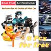 Cute Bear Pilot Car Air Freshener | Rotating Propeller Diffuser | Long-Lasting Fragrance