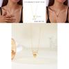 Collier Pendentif Cœur Nœud Papillon Minimaliste en Acier Inoxydable Plaqué Or pour Femmes