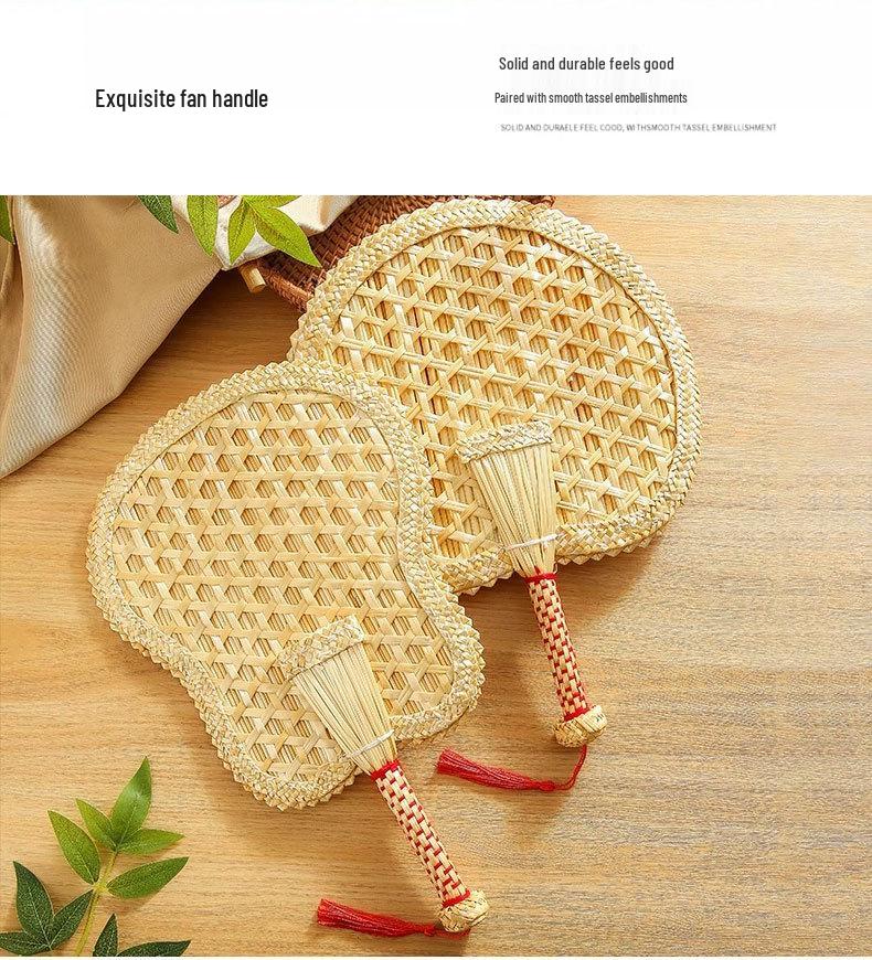 Durable Handmade Large Wheat Straw Palm Fan for Summer Household Use