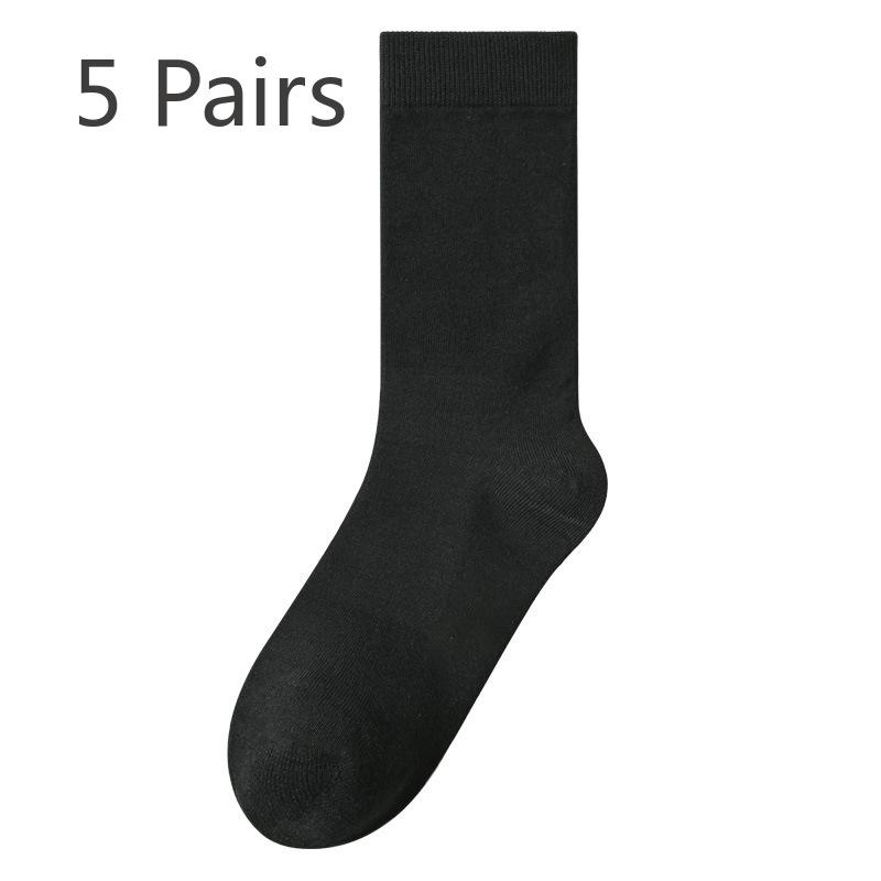 5 Paar Damen Frühling und Herbst Reine Baumwolle Einfarbig Reine Baumwolle Sport Verdickte Mittellange Socken