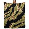 Vietnam Tiger Stripe Camouflage Pattern Green Camo Throw Blanket Ultra Plush Cozy Blanket for Napping Sleeping
