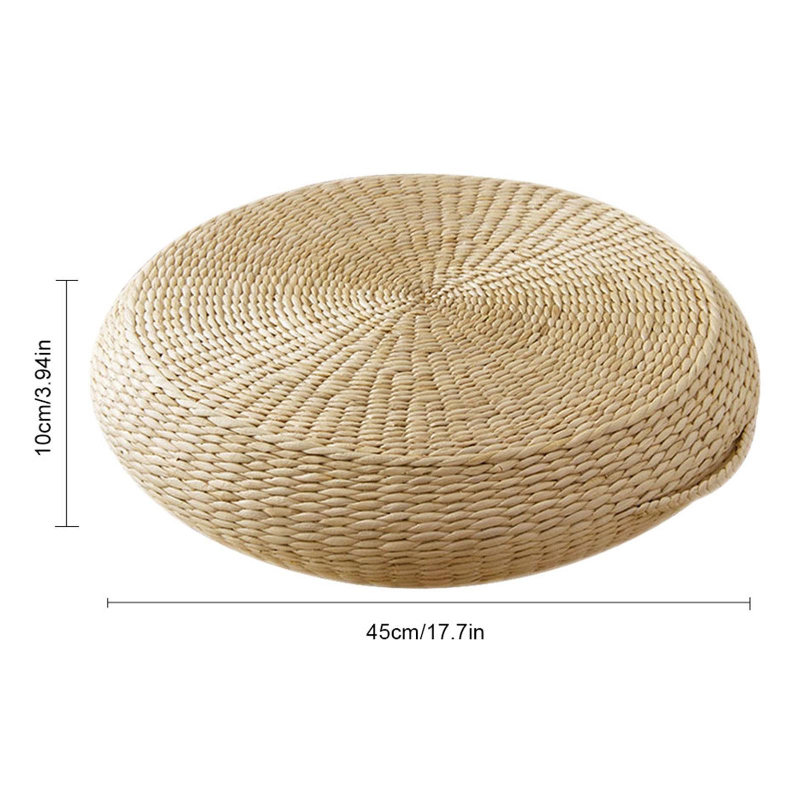 

45/50/60 см Татами Коврик из плетеной соломы Подушка Круглая Йога Круг Высококачественный Натуральный Коврик из рогоза Подушки для пола Подушка для стула 45cm бежевый