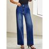 Jeans For Women Wide Leg High Waisted Stretchy Straight Leg Jean With Pockets