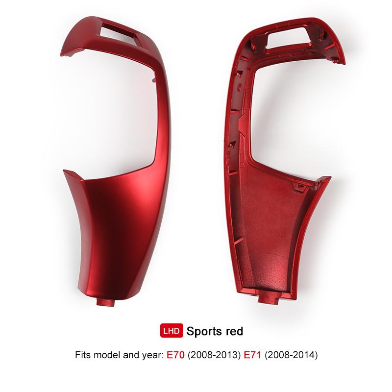 

Накладка на ручку рычага переключения передач автомобиля, отделка из АБС-пластика, панель ручки переключения передач для BMW 5 серии X5 X6 E60 E70 E71 2008-2013 LHD, аксессуары для интерьера красный