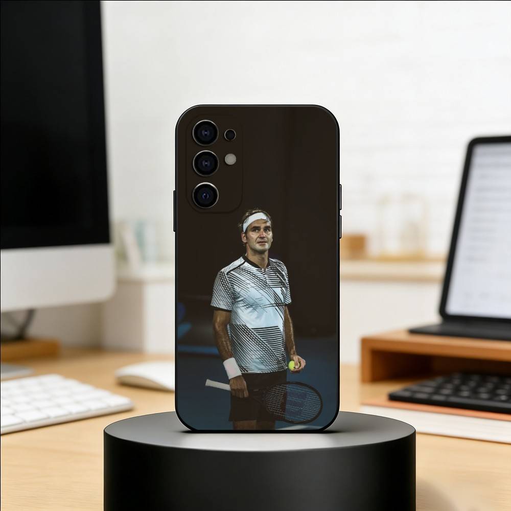 R-Tennis-Roger Federer Handyhülle Für Samsung S25,S24,S21,S22,S23,S30,Ultra,S20,Plus,Fe,Weiche Silikon Schwarze Hülle