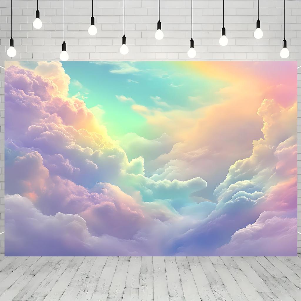 Banner de fondo de nube de color plano 2D, para fiestas fotográficas, estudios de fotografía, eventos de celebración interiores y exteriores aplicables