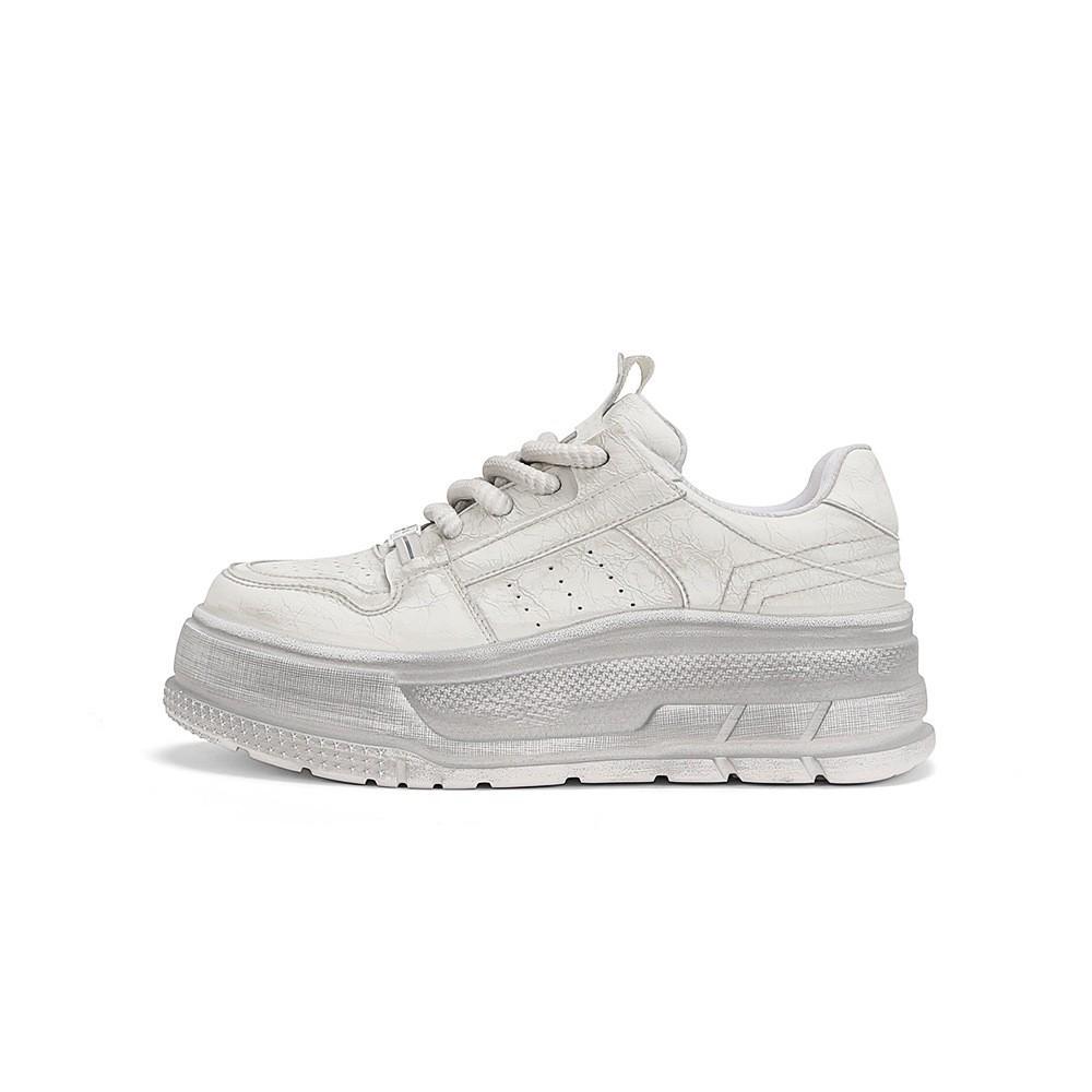 

Cowhide version~ Su Yinyin s same 6cm water floating waste soil wind old thick-soled casual white shoes women s dirty board shoes 34