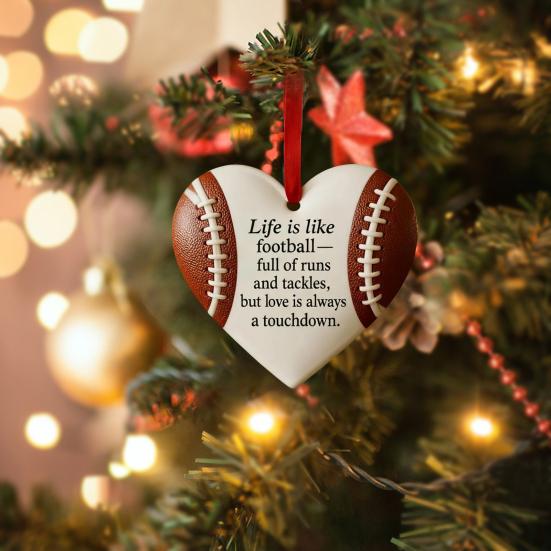 Heart-shaped Baseball Ornament Sporty Christmas Tree Hanging Pendant Birthday Valentine Day Decoration