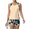 Women’s Two Piece Tankini Swimsuit Set with Sleeveless Top and Printed Shorts Quick Dry Lightweight Fabric