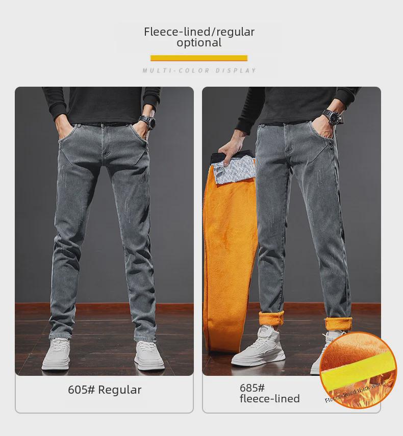 Jungen Plüsch Elastische Flanell Jeans: Bequeme, Temperaturregulierende, Schlanke, Gerade Hosen für Frühling und Herbst