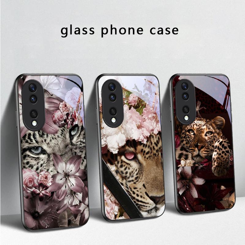 Flower Leopard Shadow For Honor X5 Plus X30 X9c Smart X5b X9a X30 Max X50i 30 Pro 50 Pro 70 90Smart 200 Lite Glass Phone Case