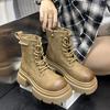 Thick-soled heightening Martin boots women's retro boots small casual rhubarb mountaineering boots
