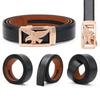 Genuine Leather Men's Belt Golden Silvery Automatic Eagle Buckle Waistband for Man High Quality Designer Male Waist Strap 3.5CM