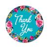 Darling Souvenir Round 45 Pcs Floral & Vines Border Black Thank You Stickers Envelope Seal-1.6