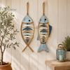 Wooden Decorative Pendant Fish Wall Hanging With/Without LED Light, Nautical Decor, Coastal Theme Fishbone Durable Fine Craftsmanship Decor