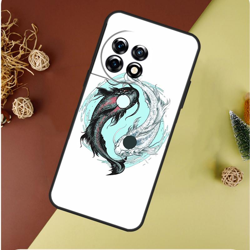 Koi Fish Yin Yang Art For OnePlus Nord CE 4 3 2 Lite N20 N30 9 10 Pro 8T 9RT 10T 10R 13R 12R 11 12 13 Phone Case