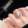 Light Luxury Silver Enamel Butterfly Open Ring Niche Design Sweet Romantic Personality Female Accessories Creative Ring